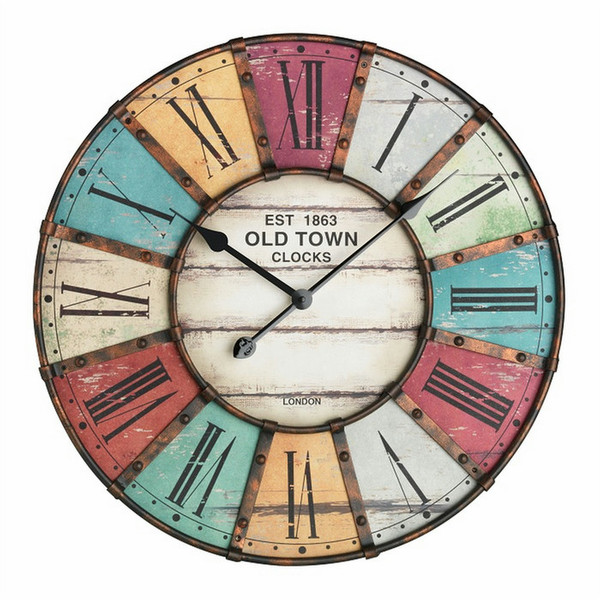 TFA 60.3021 Mechanical wall clock Круг Бирюзовый, Слоновая кость, Красный, Желтый настенные часы