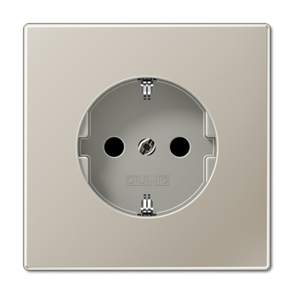 JUNG ES 1520 KI Type F (Schuko) Stainless steel outlet box