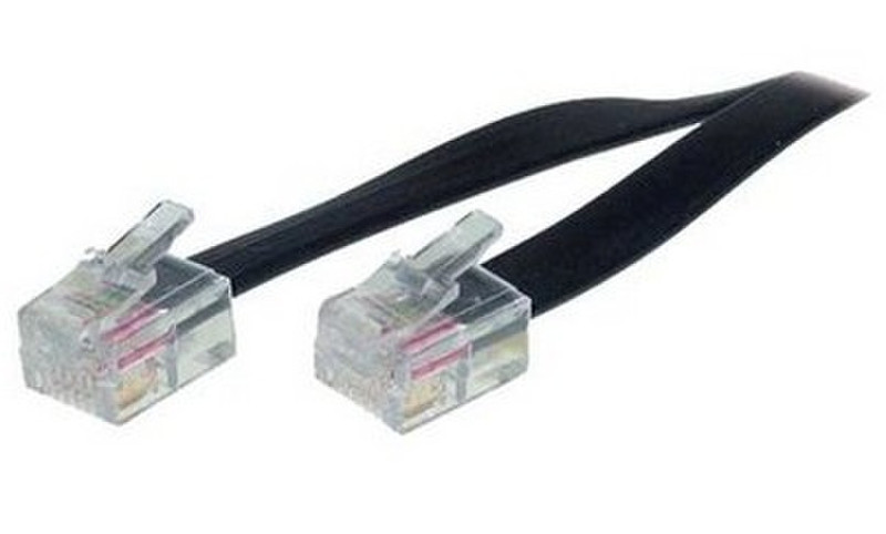S-Conn 6m RJ12 6m Black,Transparent telephony cable