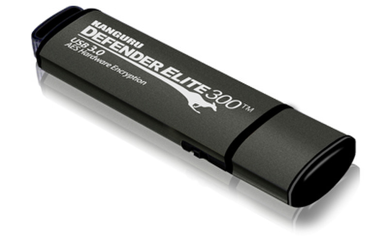 Kanguru Defender Elite300, 128GB 128GB USB 3.0 (3.1 Gen 1) Typ A Schwarz, Grau USB-Stick