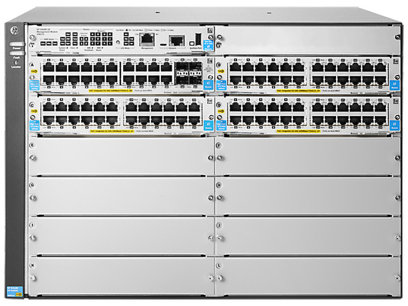 HP 5412R-92G-PoE+/4SFP (No PSU) v2 zl2 Управляемый L3 Gigabit Ethernet (10/100/1000) Power over Ethernet (PoE) 7U Серый