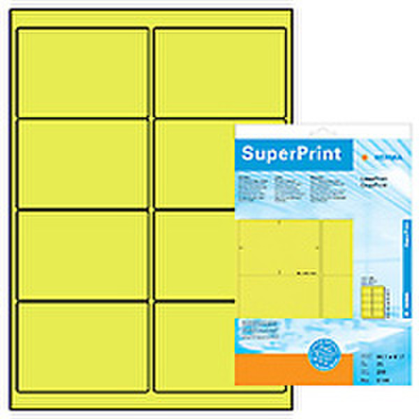 HERMA Labels luminouse yellow 99,1x67,7 SuperPrint 200 pcs. 200шт самоклеящийся ярлык