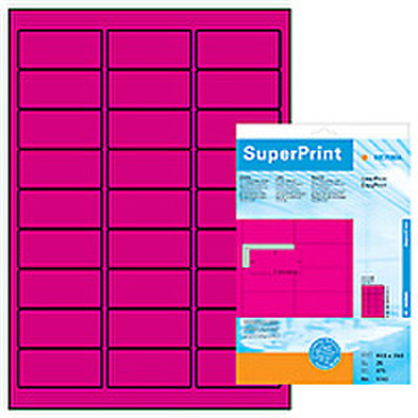 HERMA Labels luminous pink 63,5x29,6 SuperPrint 675 pcs. 675pc(s) self-adhesive label