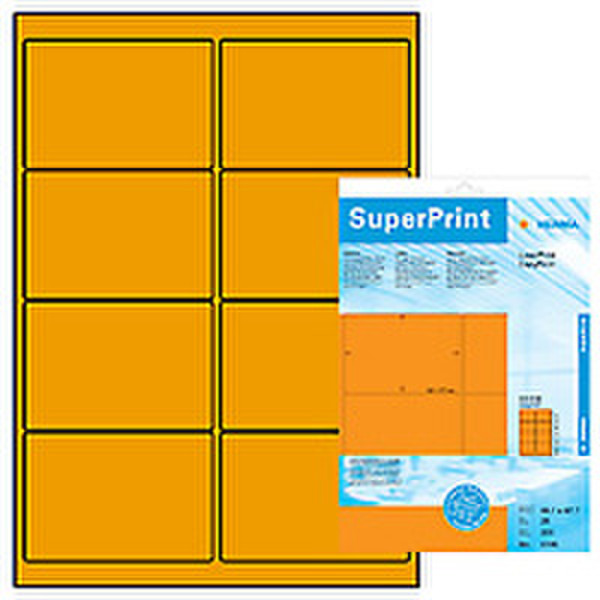 HERMA Labels luminous orange 99,1x67,7 SuperPrint 200 pcs. 200Stück(e) selbstklebendes Etikett