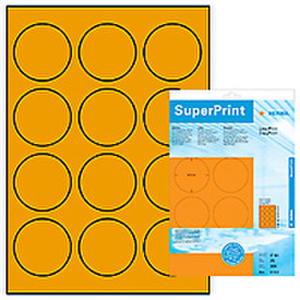 HERMA Labels luminous orange ø 60 SuperPrint 300 pcs. 300pc(s) self-adhesive label