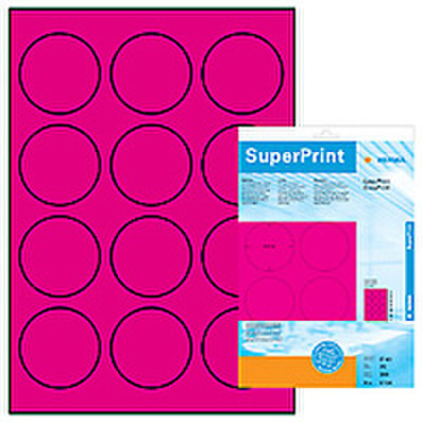 HERMA Labels luminous pink ø 60 SuperPrint 300 pcs. 300Stück(e) selbstklebendes Etikett