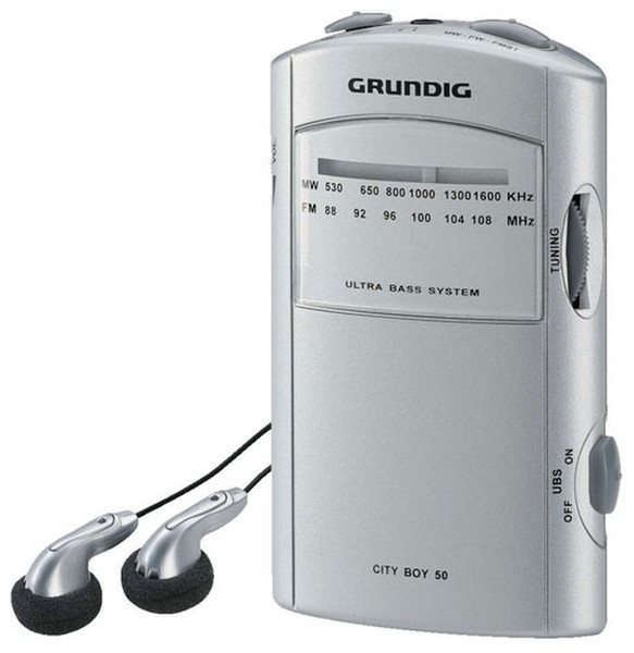 Grundig City Boy 50 Портативный Аналоговый Хром радиоприемник