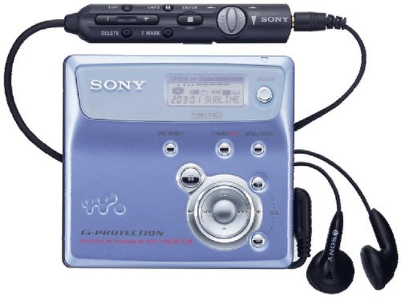 Sony Walkman MZ-N505, blue Portable minidisc player Blue