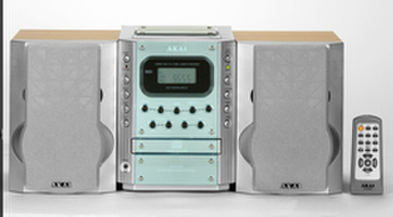Akai Microset Radio/ Cassette/ CD Micro set 12W Silver
