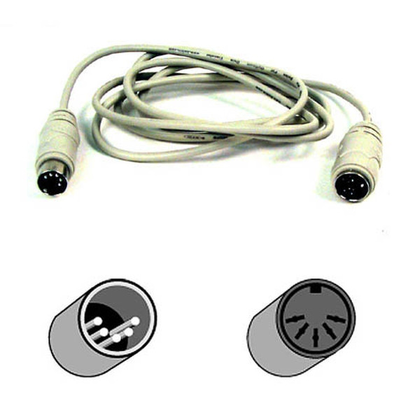Belkin Pro Series AT Keyboard Extension Cable 1.8м Белый кабель PS/2