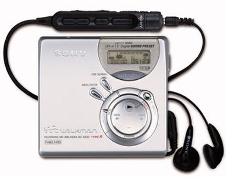Sony Net MD WALKMAN MZ-N520S Portable minidisc player Cеребряный