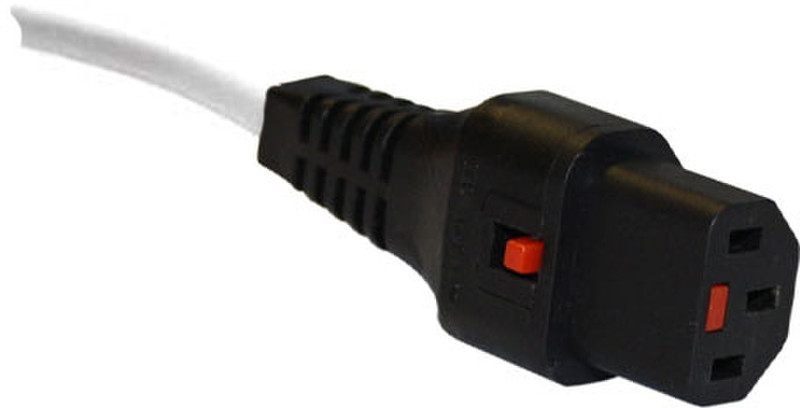 IEC LOCK PC1076 3m C13 coupler C14 coupler Weiß Stromkabel