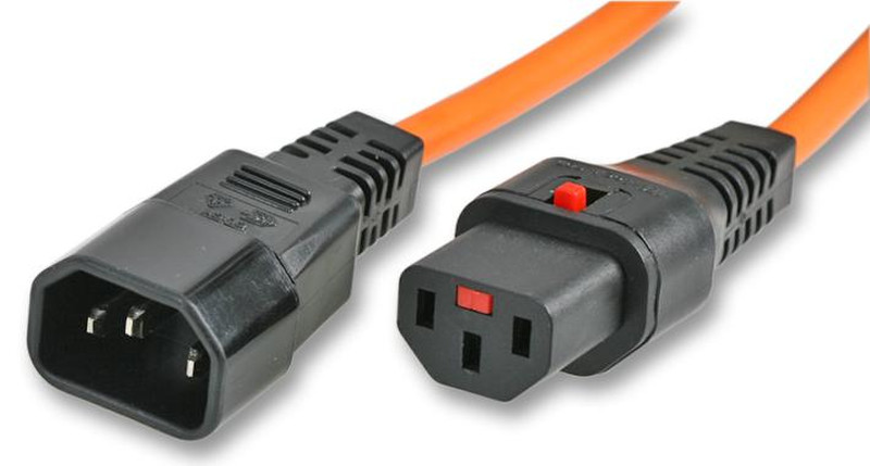 IEC LOCK PC943 3.5m C13 coupler C14 coupler Orange Stromkabel