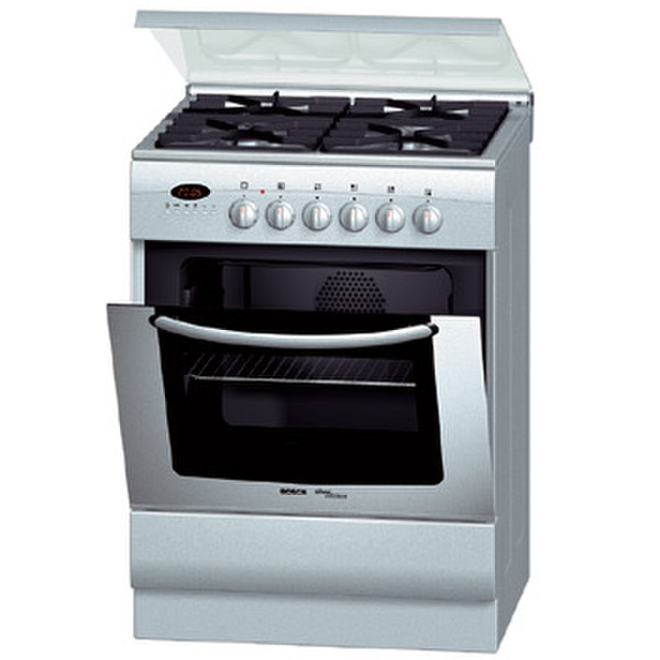 Bosch HSV 443 A gas-elektro fornuis Freestanding Gas hob Silver