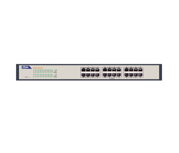 ZTE ZXR10 1160-24T Неуправляемый Gigabit Ethernet (10/100/1000) Синий, Серый сетевой коммутатор