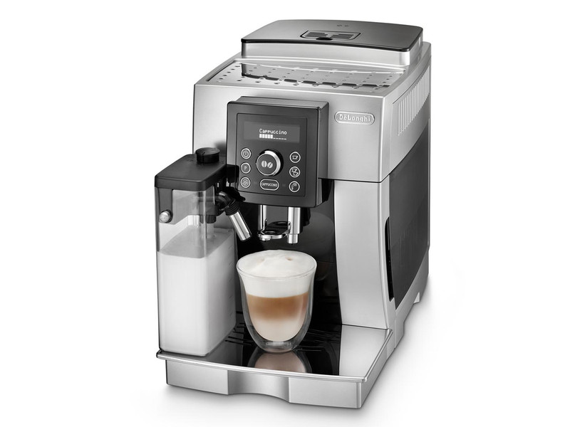 DeLonghi ECAM 24.450.S Espresso machine 1.8л 14чашек Черный, Cеребряный кофеварка