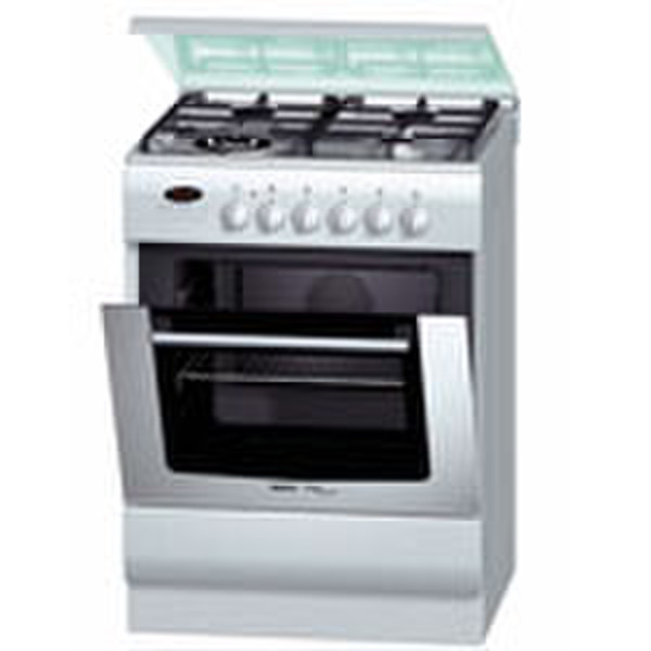 Bosch HSV 483 W gas-elektro fornuis Freestanding Gas hob Silver