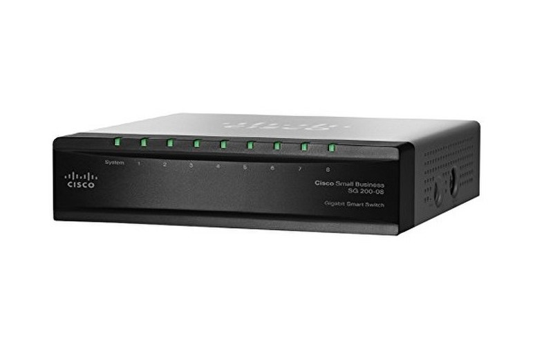 Cisco Small Business SG200-08 Управляемый L2 Gigabit Ethernet (10/100/1000) Серый сетевой коммутатор