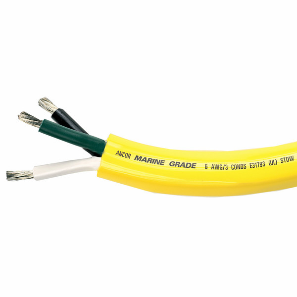 Ancor Shore Power Cord, 6/3 STOW, Yellow - 250ft electrical wire