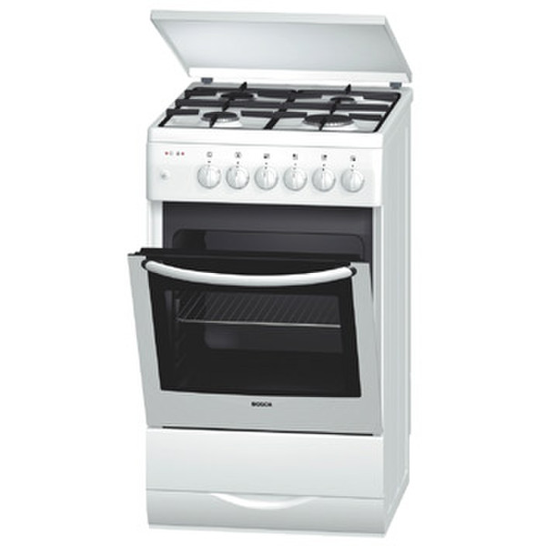 Bosch HSW 422020N gas-elektro fornuis Freestanding Gas hob White