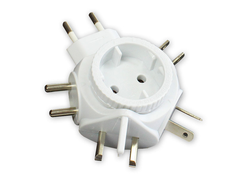 Alcasa 1500-RA Type C (Europlug) Universal White power plug adapter