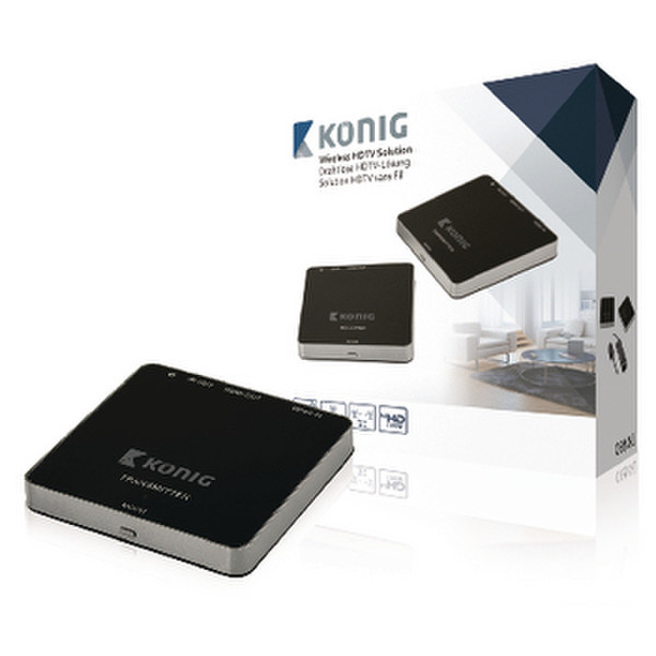 König KN-WLHDMI10 AV transmitter Schwarz Audio-/Video-Leistungsverstärker