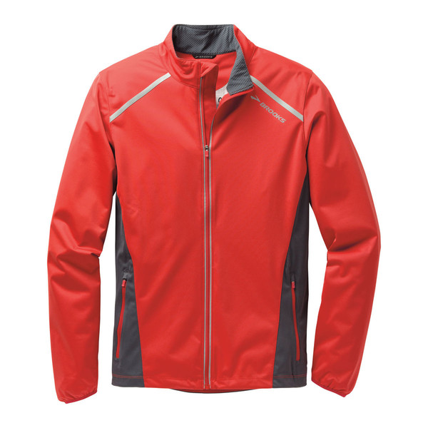 Brooks Men's Infiniti Jacket IV, XL Куртка XL Полиэстер, Полиуретан Антрацитовый, Красный