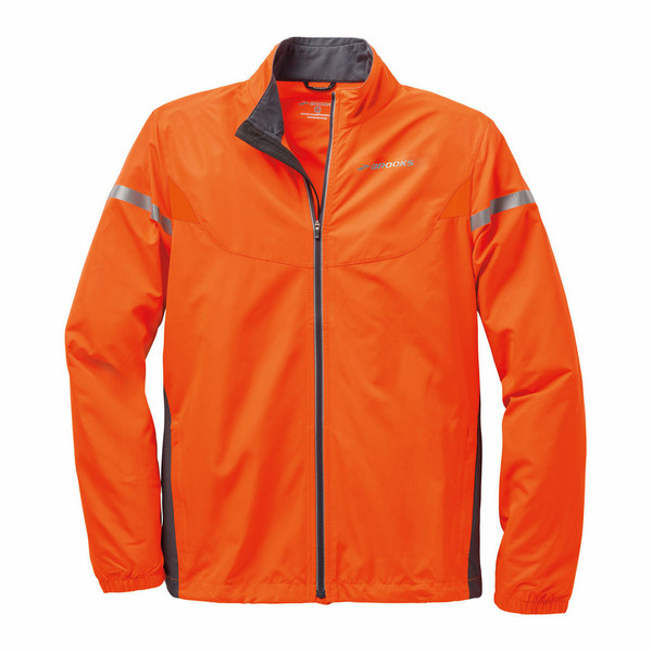 Brooks Men's Essential Jacket IV, XL Куртка XL Антрацитовый, Оранжевый