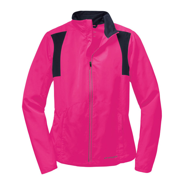 Brooks Women's Nightlife Essential Jacket III, M м Антрацитовый, Розовый