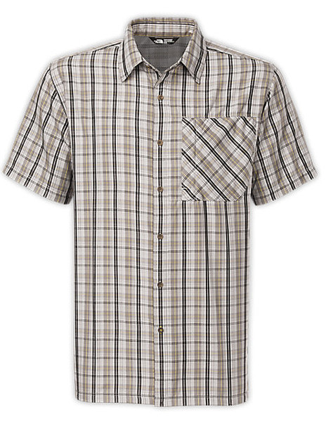 The North Face MEN'S SHORT-SLEEVE PARAMOUNT PLAID SHIRT L Polyester Grey