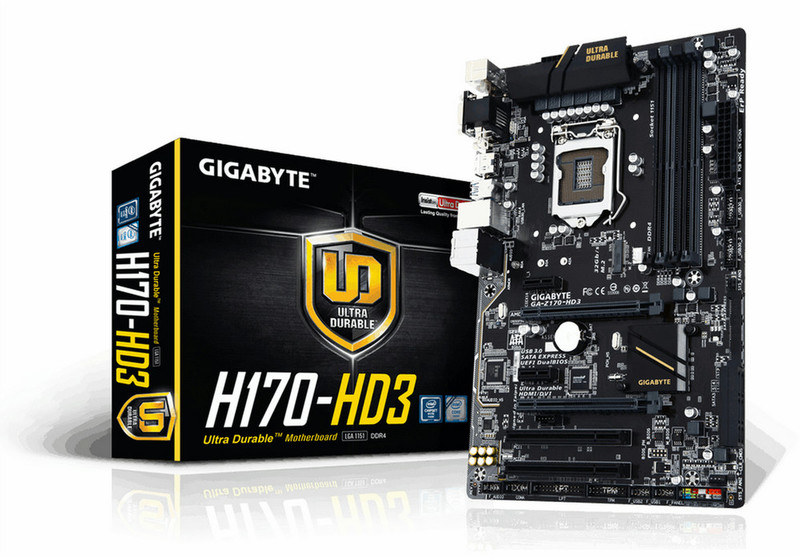 Gigabyte GA-H170-HD3 Intel H170 LGA 1151 (Socket H4) ATX motherboard