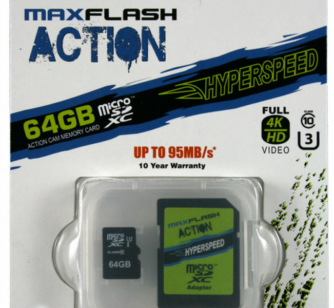 MaxFlash SD64GTFU3M-R 64GB MicroSDXC UHS-I Class 10 memory card