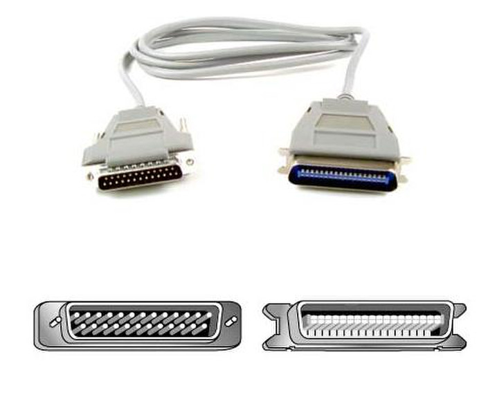 Belkin Pro Series Non-IEEE Bi-Directional Parallel Printer Cable (A/B) 1.8m Grau Druckerkabel