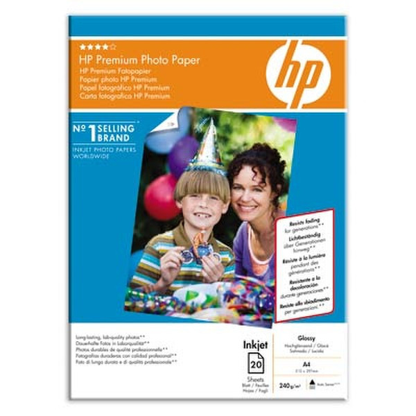 HP Premium Glossy Photo Paper-20 sht/A4/210 x 297 mm photo paper