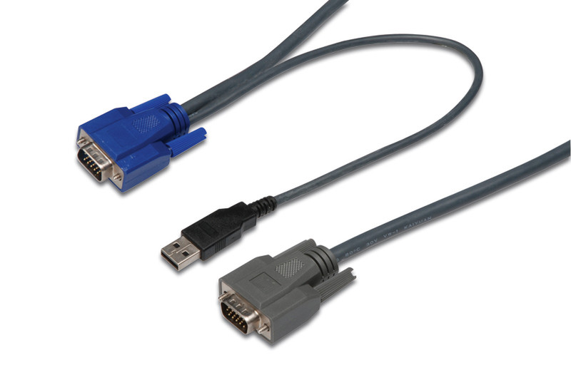 Digitus KVM cable, 1.8m 1.8m Grau Tastatur/Video/Maus (KVM)-Kabel