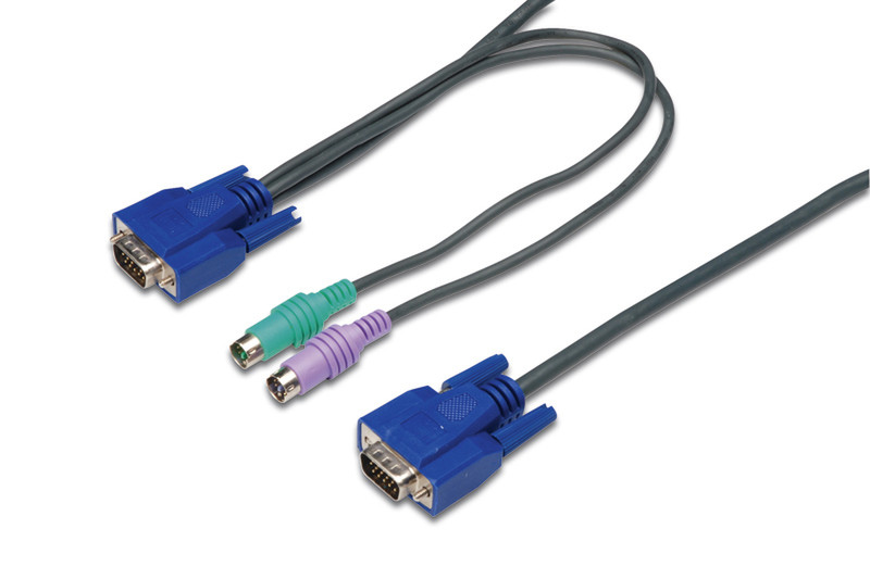 Digitus KVM cable, 1.8m 1.8m Grey KVM cable