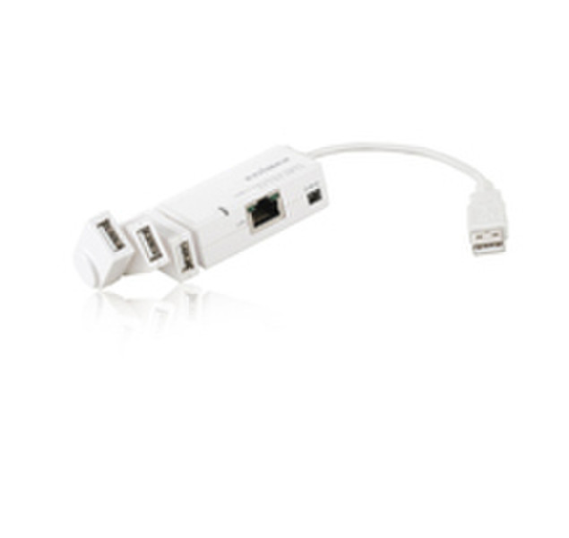 Edimax EU-4230 USB 2.0 3-port Hub + Ethernet Adapter 480Mbit/s White interface hub