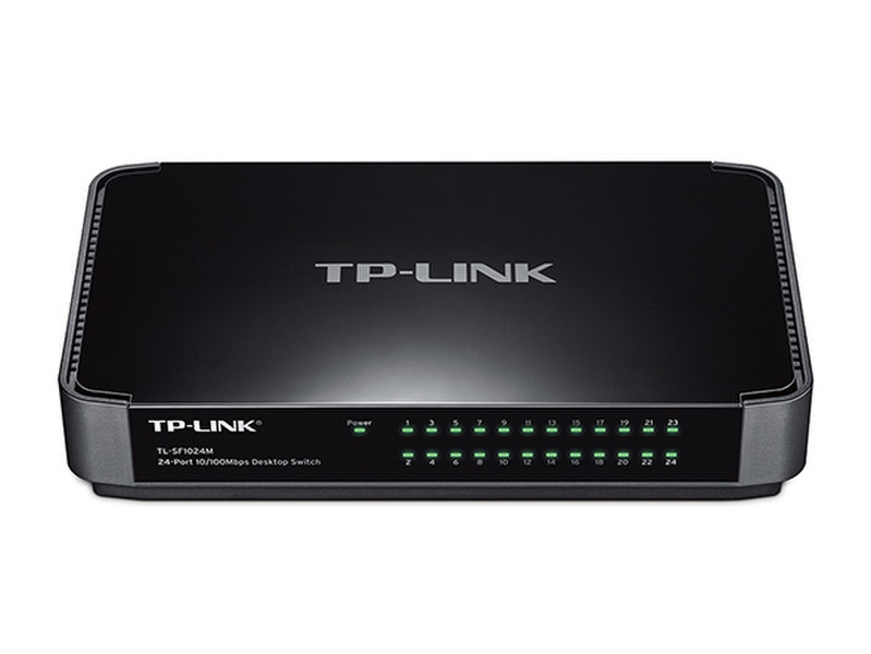 TP-LINK TL-SF1024M Unmanaged network switch Fast Ethernet (10/100) Schwarz Netzwerk-Switch