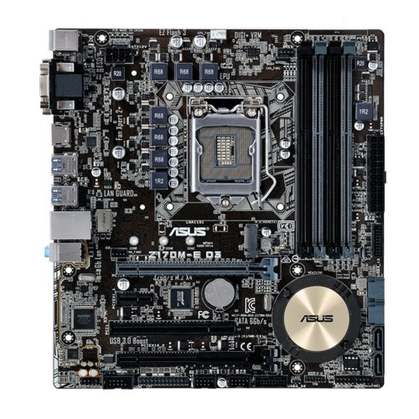 ASUS Z170M-E D3 Intel Z170 LGA 1151 (Socket H4) Micro ATX motherboard