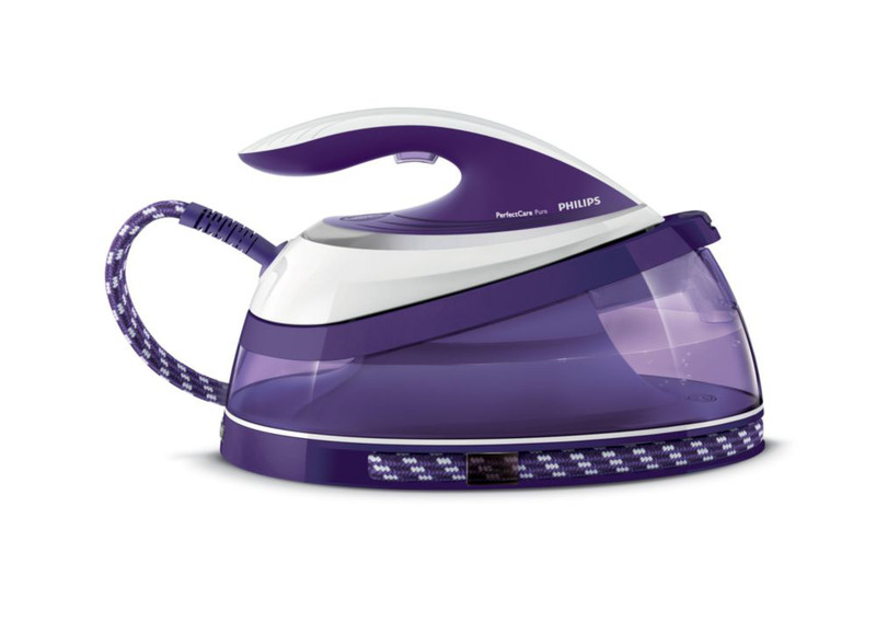 Philips PerfectCare Pure GC7642/30 1.5L T-ionicGlide soleplate Purple,White steam ironing station