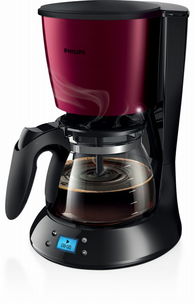 Philips Daily Collection HD7459/31 freestanding Semi-auto Drip coffee maker 1.2L 15cups Burgundy,Stainless steel coffee maker