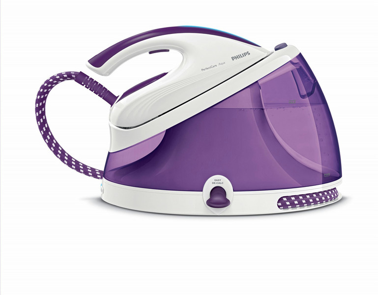 Philips PerfectCare Aqua GC8625/30 2400W 2.5L SteamGlide soleplate Violet,White steam ironing station