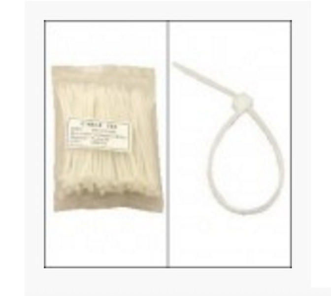Unirise ZIP-04IN-100PKCL Nylon White 100pc(s) cable tie
