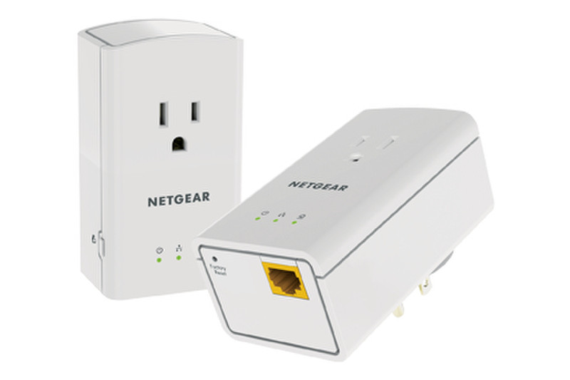 Netgear XAVB5421 500Mbit/s Eingebauter Ethernet-Anschluss Weiß 2Stück(e) PowerLine Netzwerkadapter