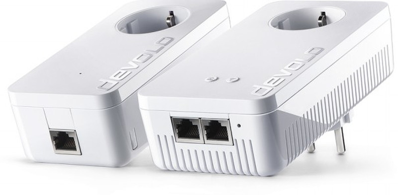 Devolo GIGABIT WLAN Starterset 1200Mbit/s Eingebauter Ethernet-Anschluss WLAN Weiß 2Stück(e) PowerLine Netzwerkadapter