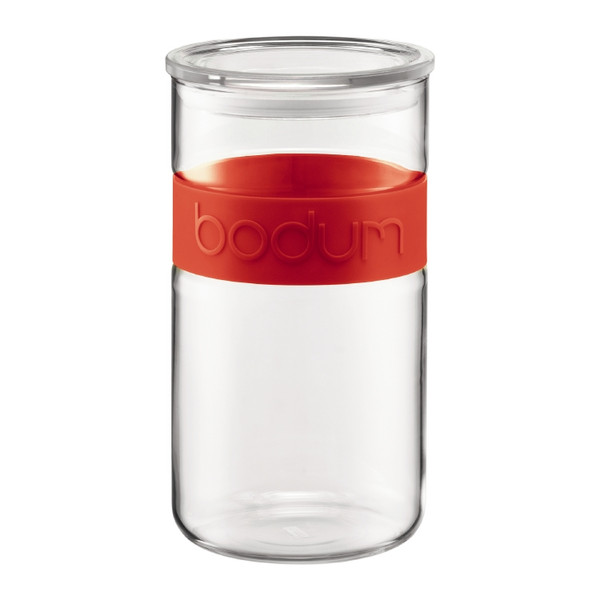 Bodum Presso Round Glass,Silicone Red,Transparent jar