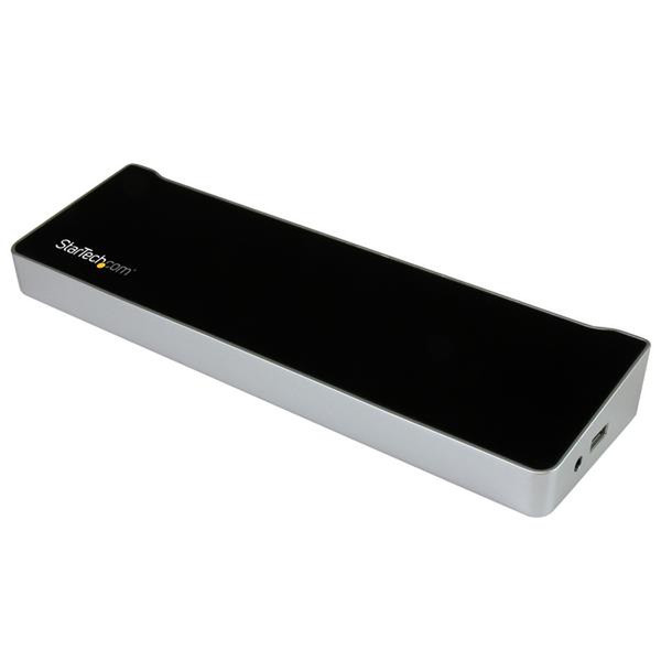 StarTech.com USB3DOCKH2DP USB 3.0 (3.1 Gen 1) Type-A Черный, Cеребряный док-станция для ноутбука