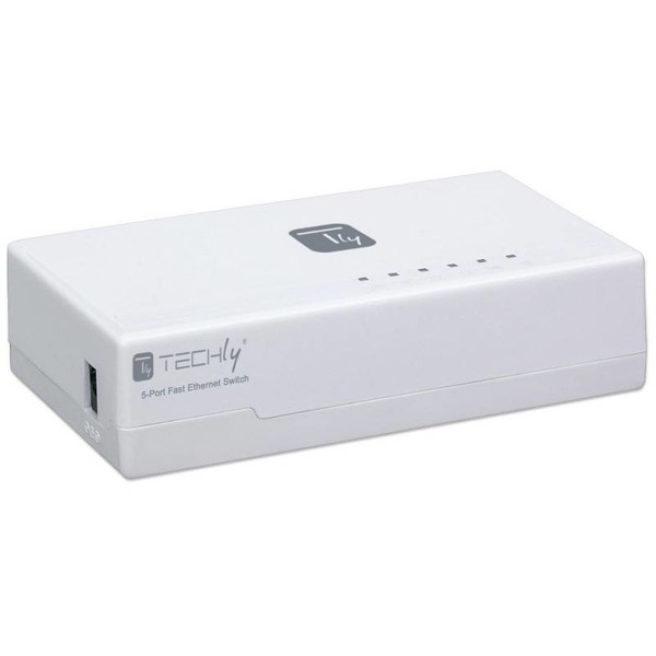 Techly I-SWHUB-050TY Fast Ethernet (10/100) Белый сетевой коммутатор