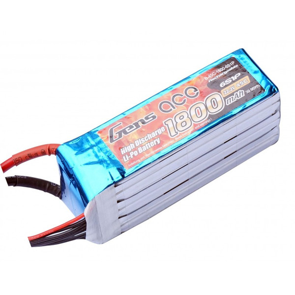 Gens ace B-45C-1800-6S1P Lithium Polymer 1800mAh 22.2V rechargeable battery