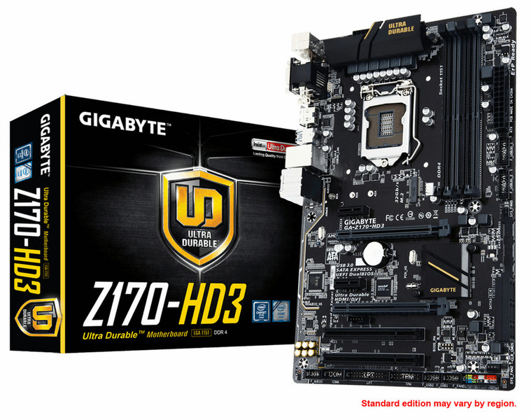 Gigabyte GA-Z170-HD3 Intel® Z170 Express Chipset ATX motherboard